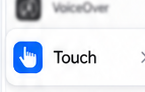 Touch row in Accessibility settings
