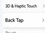 Back Tap row in Touch settings