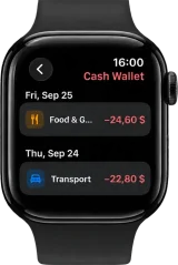 Cashful no Apple Watch: as transações recentes de uma conta